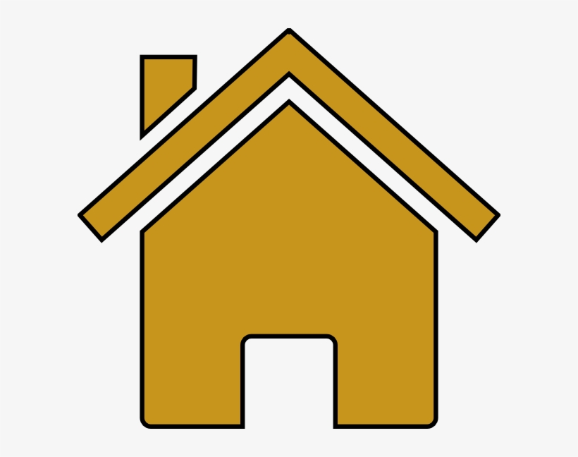 House Clipart House Outline - Gold House Icon Png, transparent png download