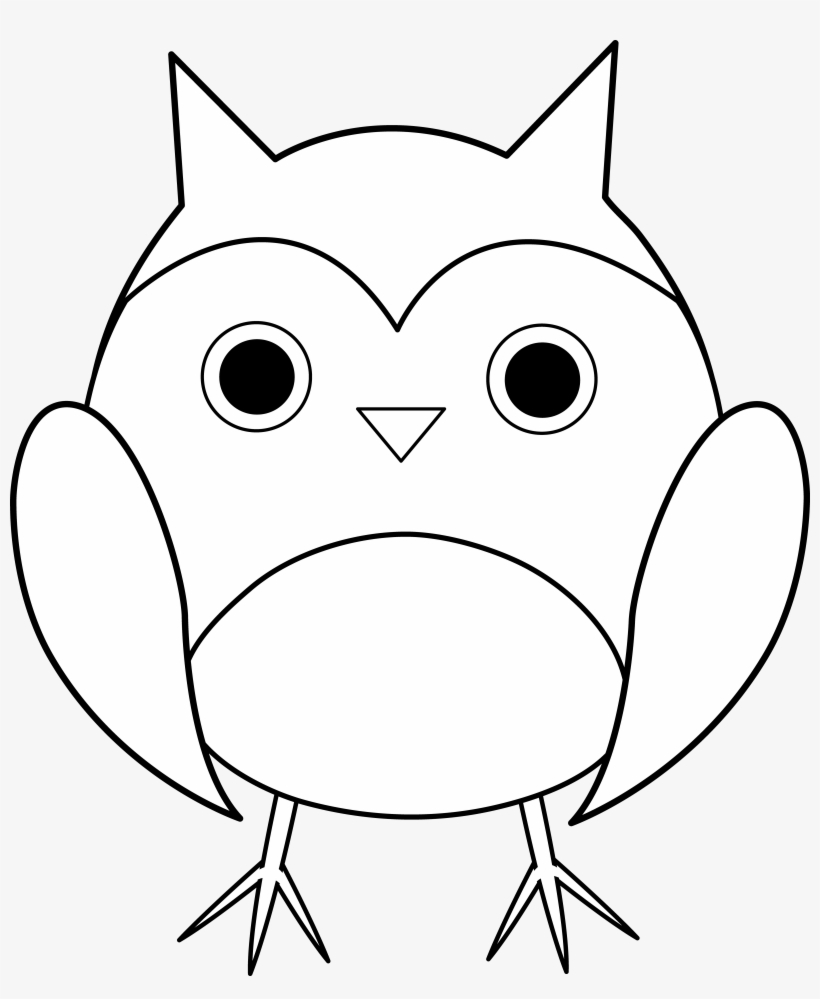 Cute Owl Line Art - Cute Owl Clip Art, transparent png download