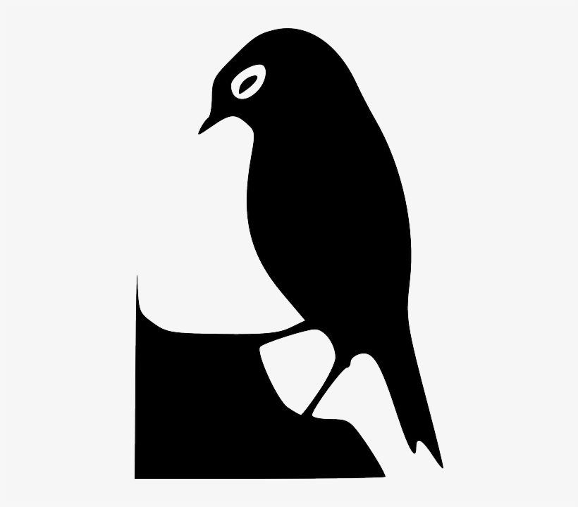 Black, Silhouette, Bird, Wings, Art, Beak, Feathers - Bird Silhouette, transparent png download