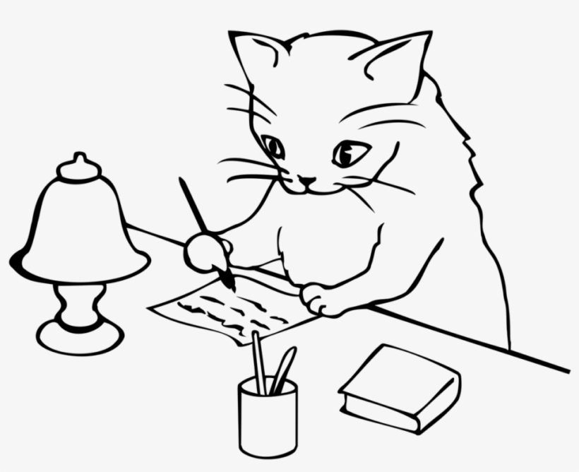 Suzanne's Scribbles Is A Category Of My Blog - Cat Writing Clipart, transparent png download