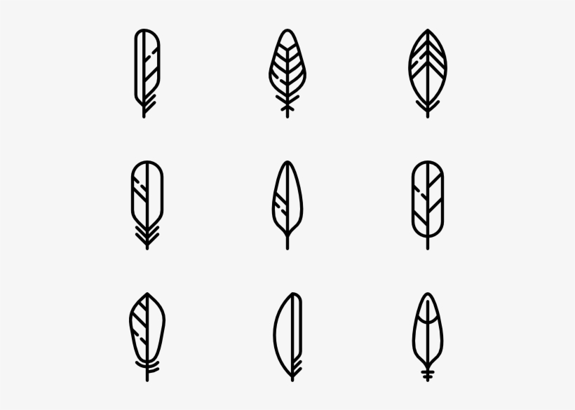 Feathers Set - Drawing, transparent png download
