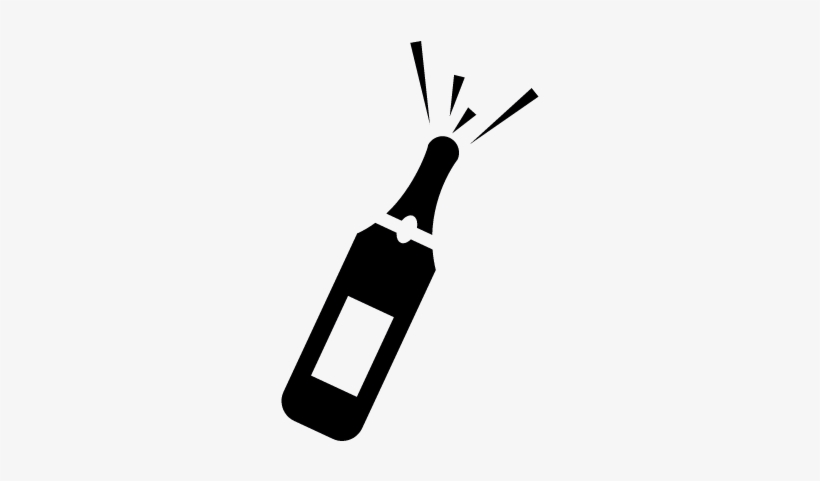 Opening A Champagne Bottle Vector - Champagne Bottle Icon Png, transparent png download