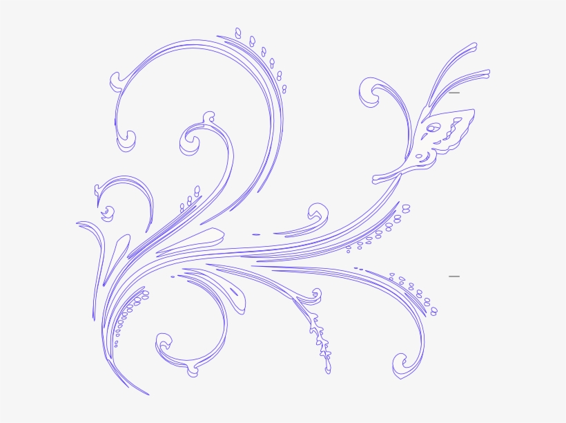 White Butterfly Flourish Clip Art At Clker - White Flourish Clipart, transparent png download