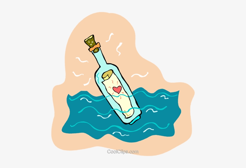 Message In A Bottle With A Love Letter Royalty Free - Mensagem Na Garrafa Png, transparent png download