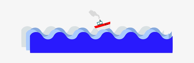 Sea Condition, Waves, Boat, Ocean, Ship, Storm - Transverse Wave Examples, transparent png download