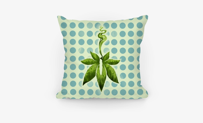 Green Leaf- Cannabis Pillow - Throw Pillow, transparent png download