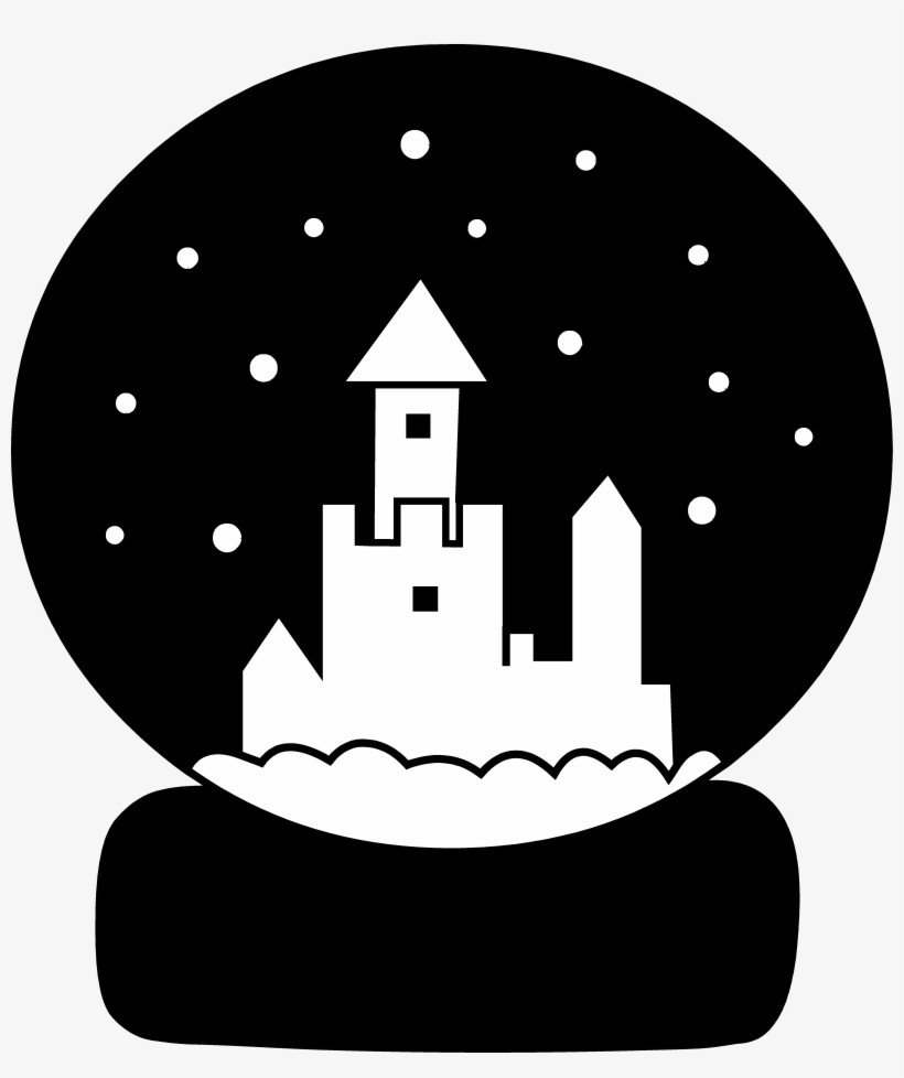 Clip Black And White Download Silhouette Free Clip - Snowglobe Clipart Black And White, transparent png download