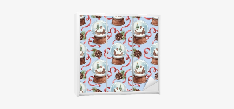 Watercolor Pattern With Illustration Of Snow Globe - Watercolor Painting, transparent png download