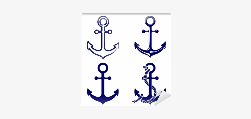 Anchor Symbols Set Vector Illustration Wall Mural • - สมอ เรือ เวก เตอร์, transparent png download