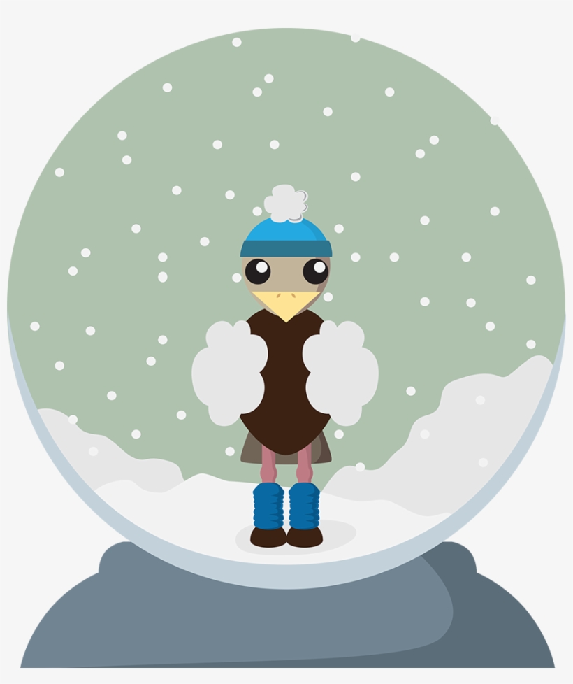 A Digital Work Of An Ostrich In A Snow Globe - Illustration, transparent png download
