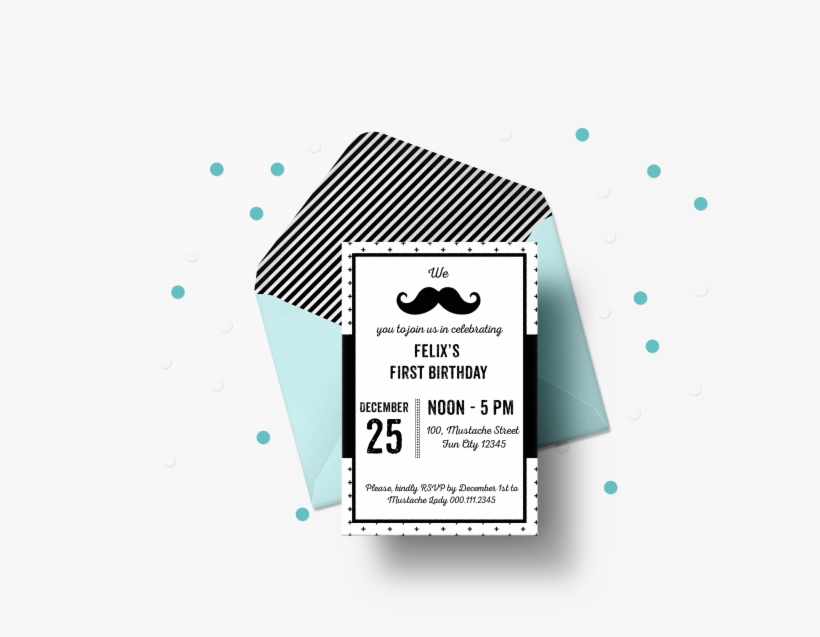 Likable Party Invitation Content - Invitation Mustache Party, transparent png download
