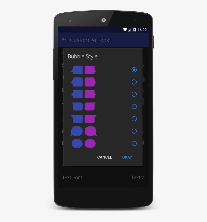 It's Features Include 180 Material Design Themes, Bubble - Mobile Phone, transparent png download