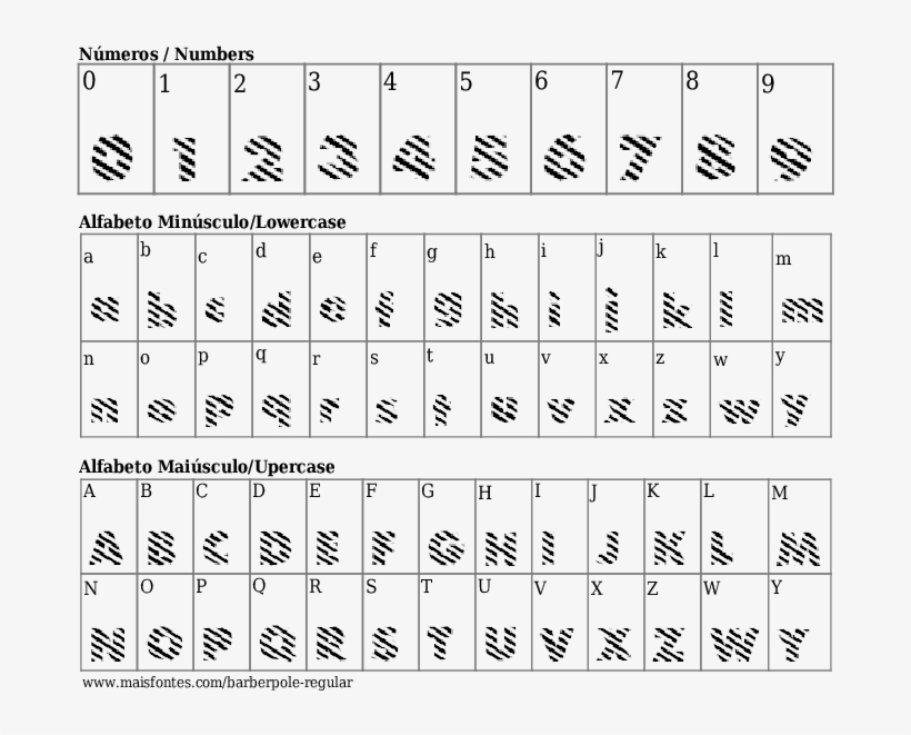 Detalhes Da Fonte Barberpole Regular - Fonte Ocr, transparent png download
