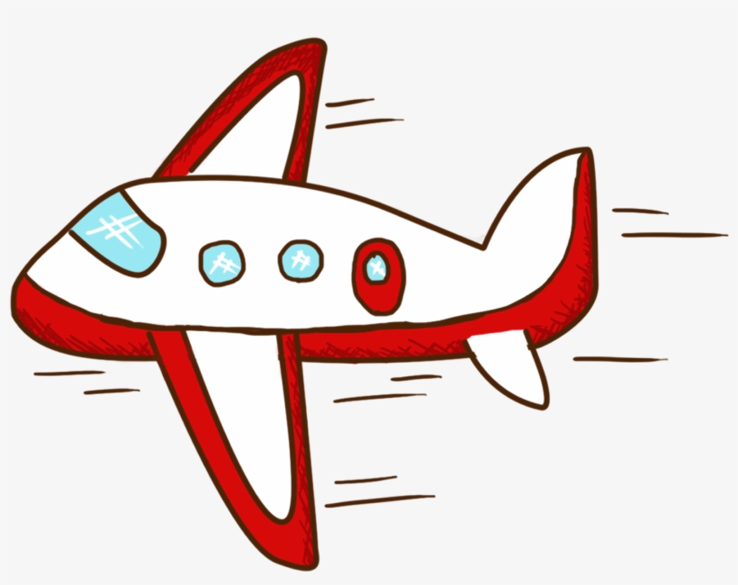 Dibujado A Mano Ilustración Vehículo Avión Png Y Psd - 飛機 卡通 圖, transparent png download