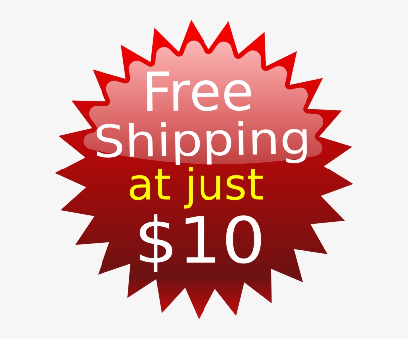 Free Shipping At Just $10 - Star Button, transparent png download