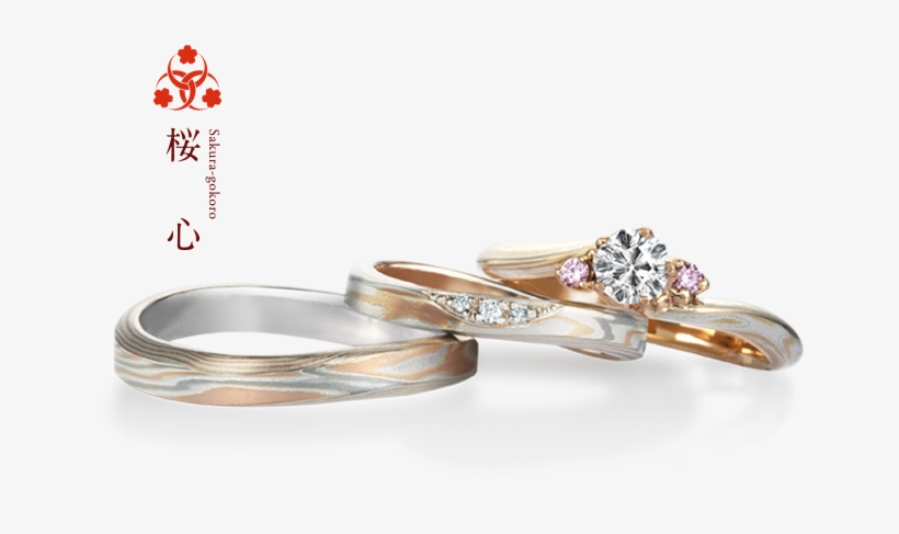 Mokume Gane Sakura-gokoro 桜心 - Pre-engagement Ring, transparent png download