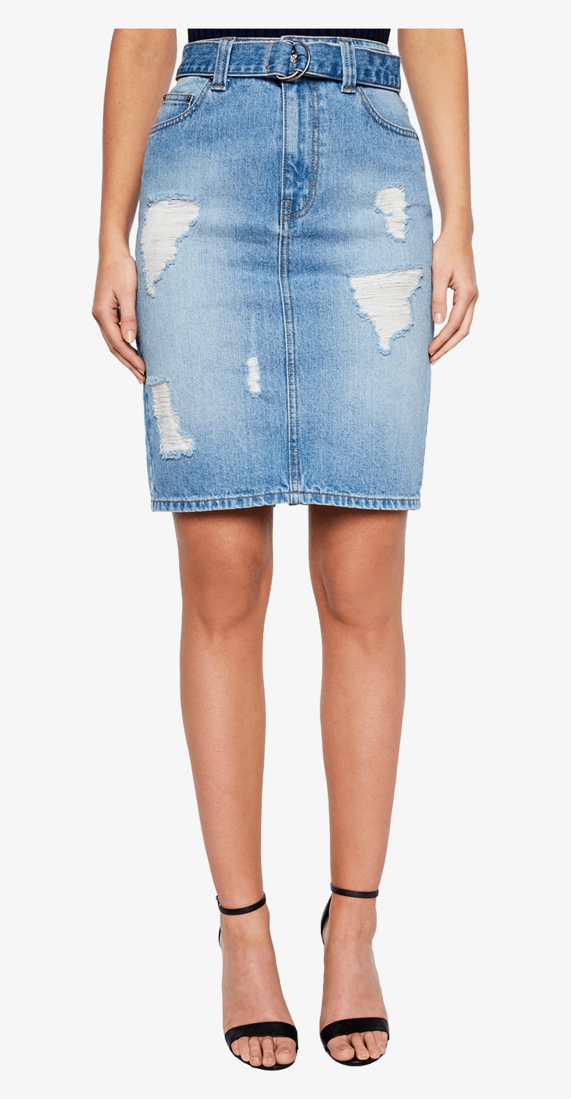 Lena Denim Skirt In Colour Citadel - Skirt, transparent png download