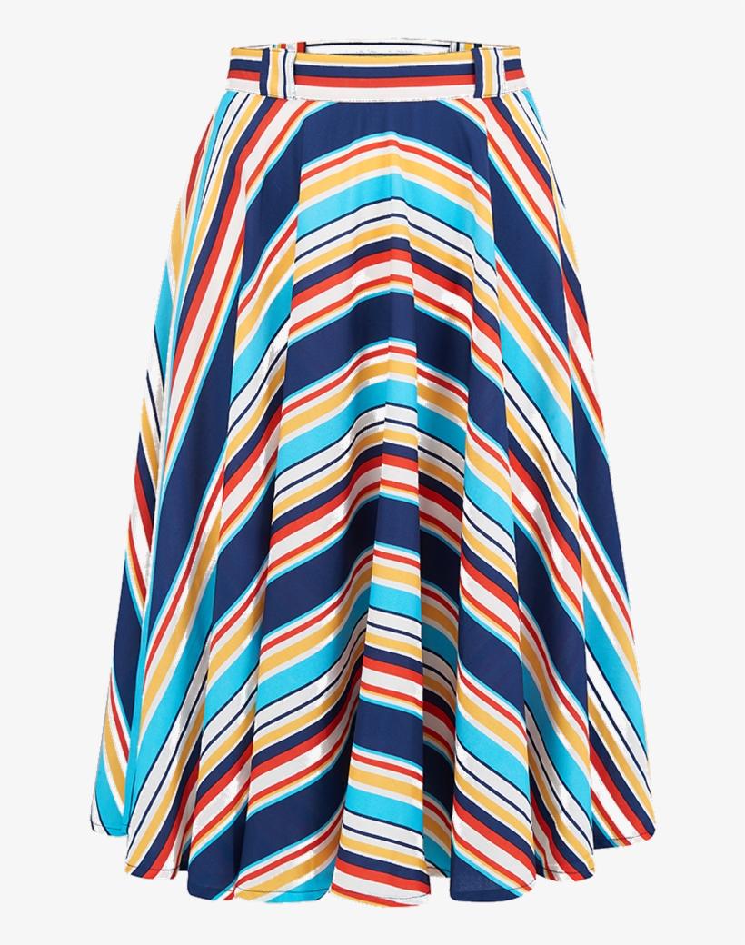 "swing Skirt" With Pockets In Multi Stripe Print By - Tennis Skirt, transparent png download