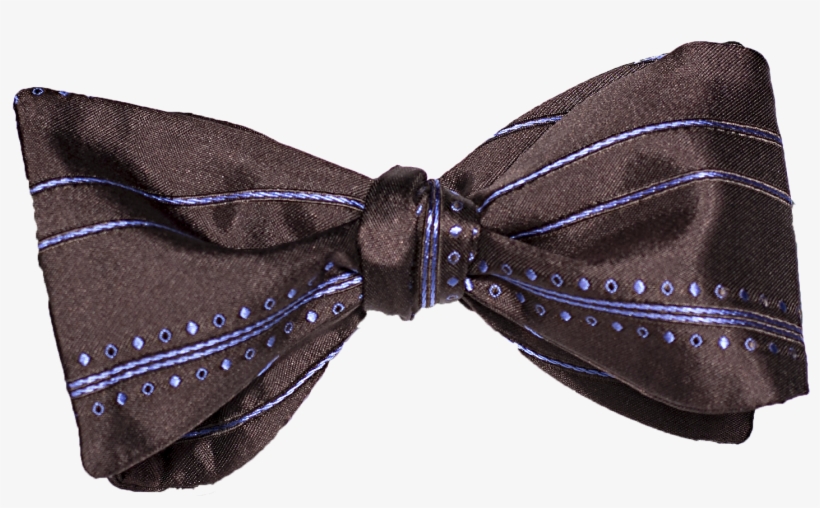 Chocolate And Light Blue Silk Bow Tie - Paisley, transparent png download