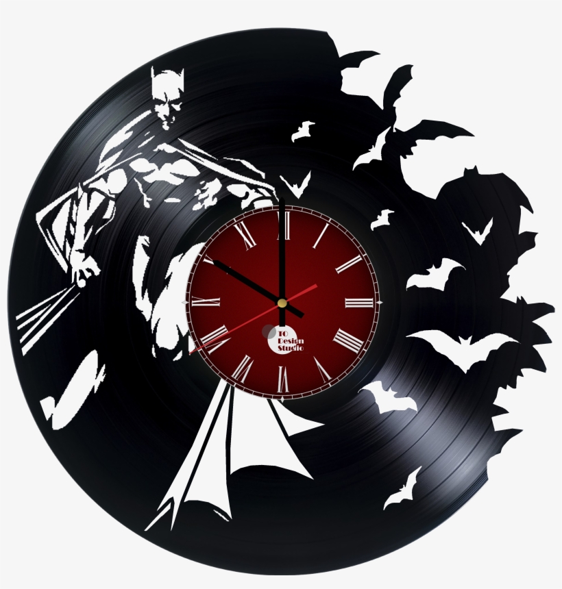 Batman Vinyl Record Wall Clock Batman Black And White PNG Image