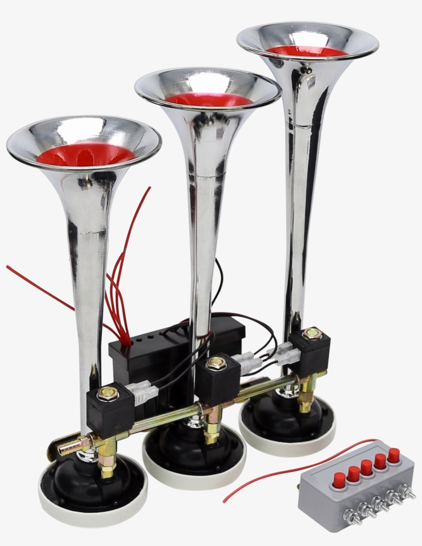 3 Pipe Electric Musical Air Horn Multi-tone Iron Electrictruck - Trophy, transparent png download