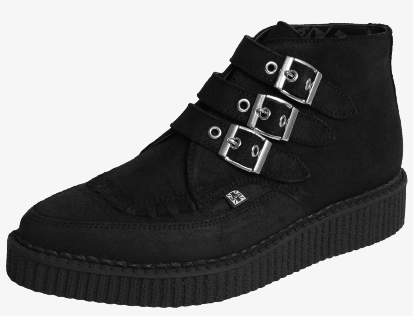 3 Buckle Black Waxy Suede Pointed Creeper Boot - Adult T.u.k. Shoes A8985 Two-toned Creeper Boots, transparent png download