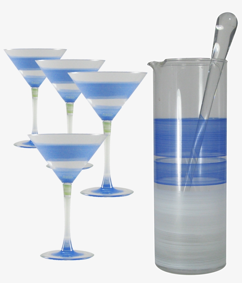 Cape Cod Cottage Blue Martini Bundle - Martini Glass, transparent png download