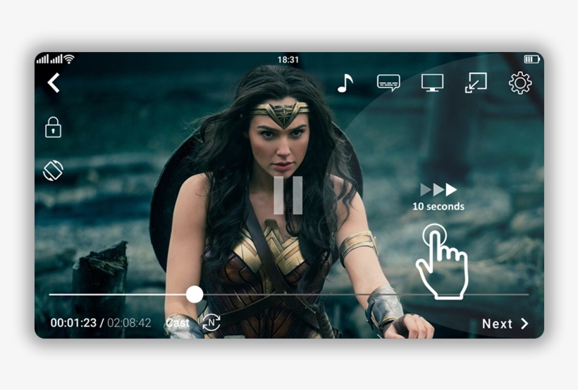 Forward / Rewind Video - Wonder Woman Live, transparent png download