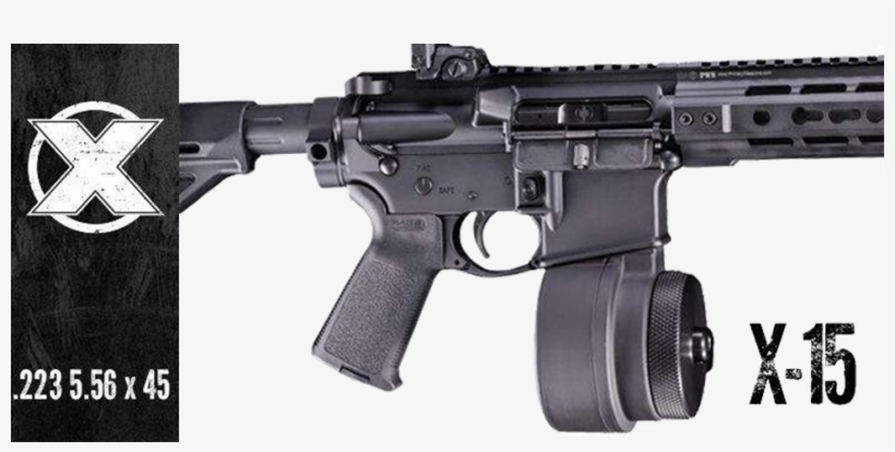 Xproducts X 15 High Capacity Ar 15 Drum Magazine - Ar 15 Drum Mag, transparent png download