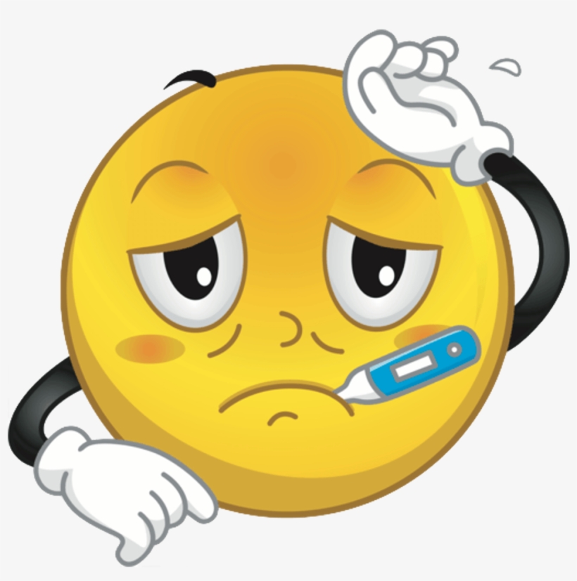 #mq #yellow #sick #emoji #emojis - Emoji Images Of Fever, transparent png download