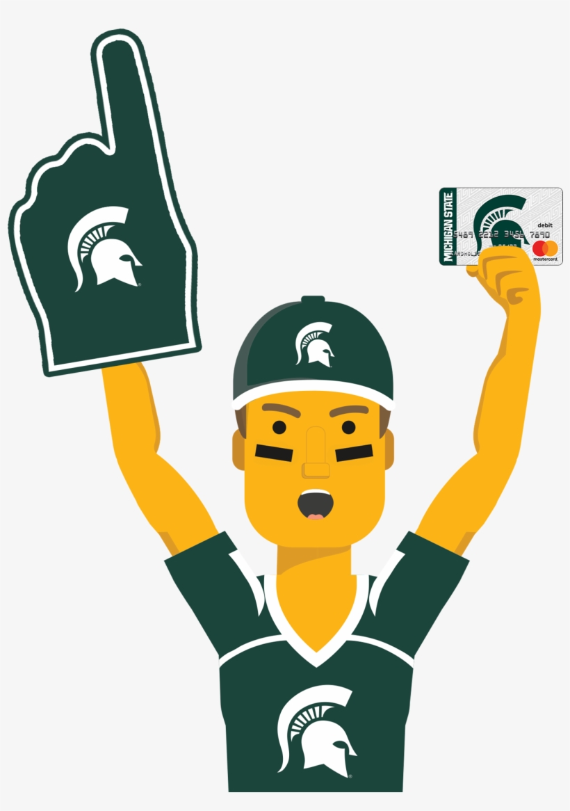 Michigan State Ultimate Fan Holding The Michigan State, transparent png download