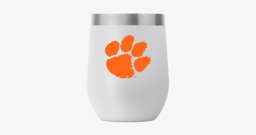 Clemson 12 Oz Stemless Light Gray Tumbler - Clemson Tiger Paw, transparent png download