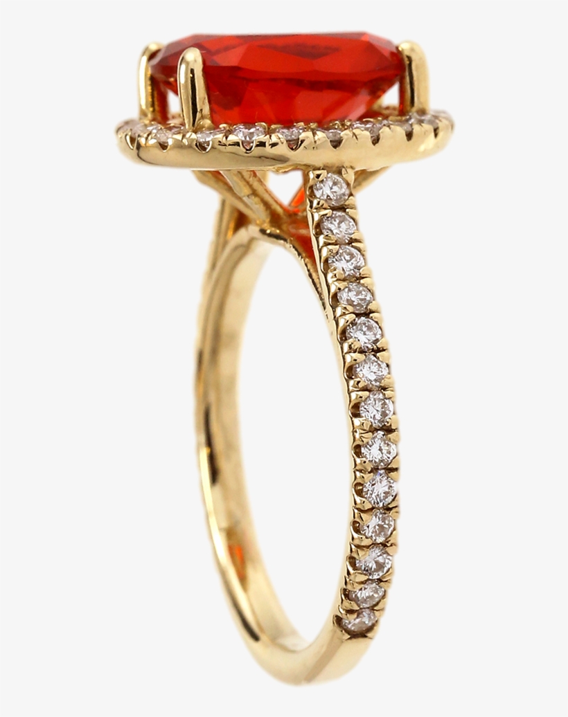 Fire Opal Ring - Engagement Ring, transparent png download