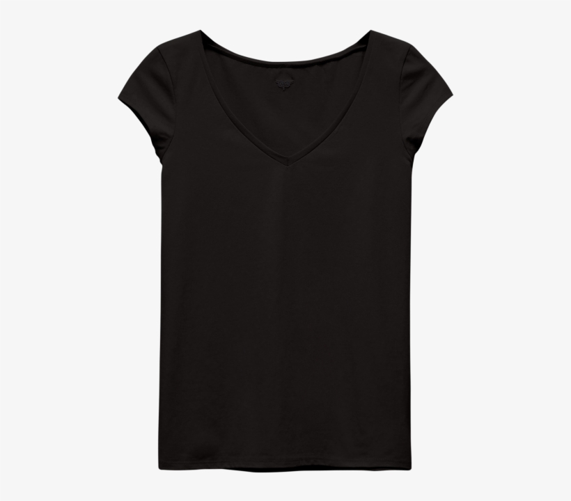 V Neck T Shirt Black - Active Shirt, transparent png download