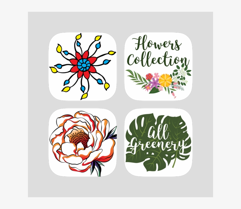 4 In 1 Flowers And Greenery Bundle 4 - Illustration, transparent png download