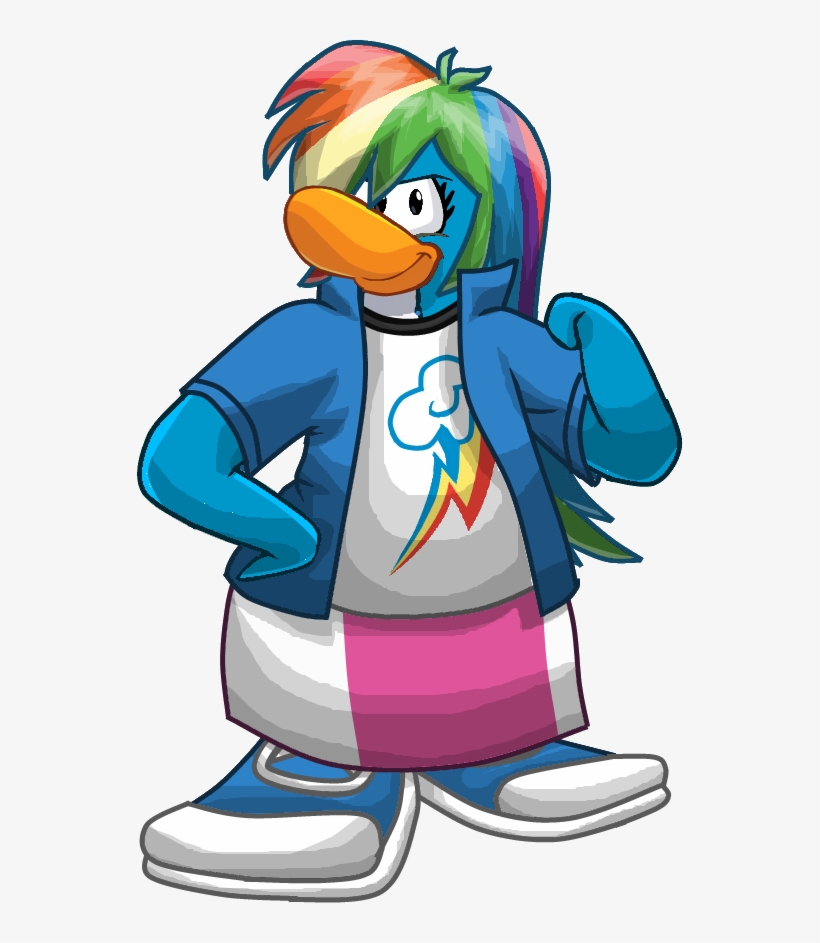 Club Equestria Girls Rainbow Dash Safe - Club Penguin No Background, transparent png download