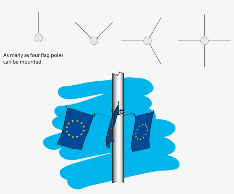 Economy Flag Holder Kit - Diagram, transparent png download