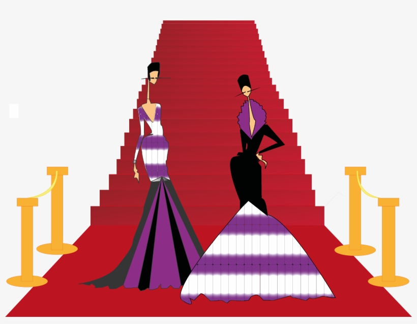 Red Carpet Clipart Long Staircase - Illustration, transparent png download