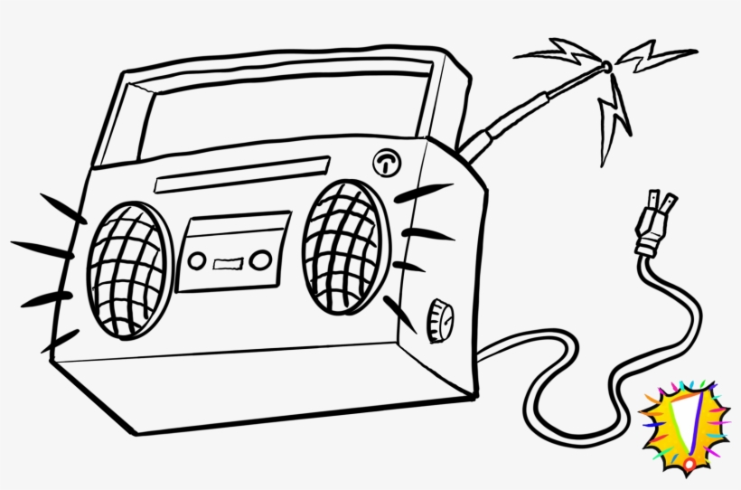 Boombox - Line Art, transparent png download