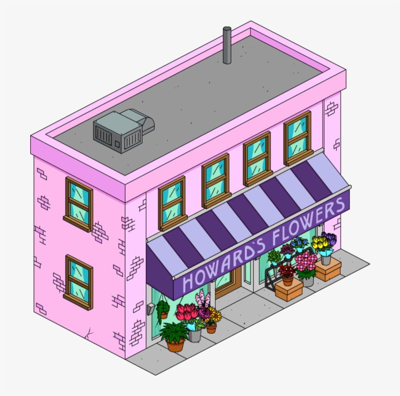 Howard's Flowers Simpson Tapped Out Building PNG Image Transparent