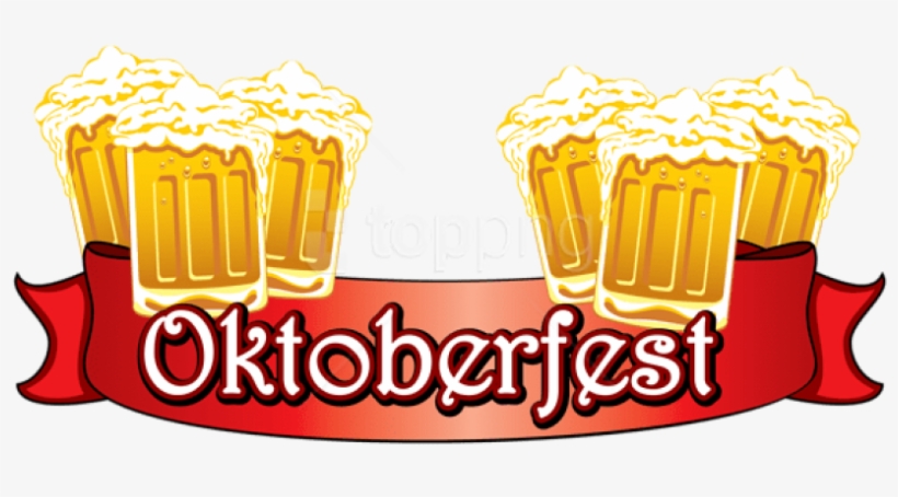 Download Oktoberfest Red Banner With Beers Png Images - Oktoberfest, transparent png download