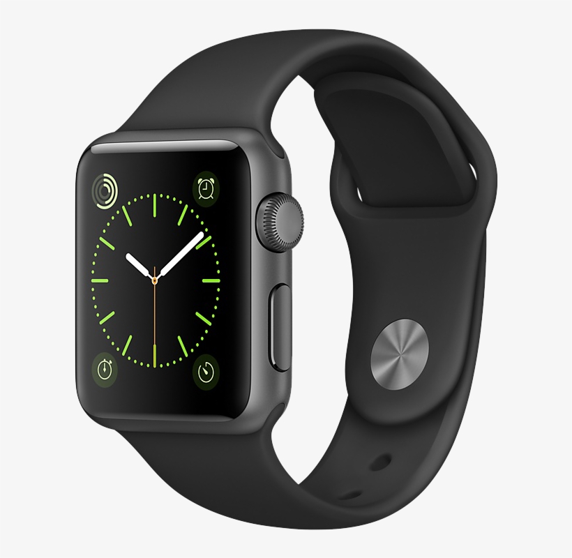 Apple Watch Sport 42mm Space Grey Aluminium With Black - Apple Watch Series 2 42mm, transparent png download