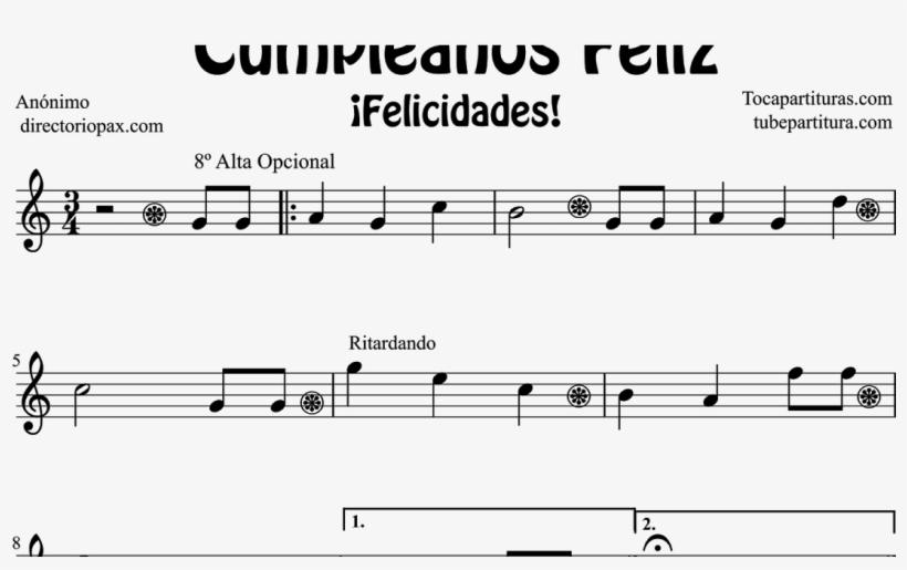 Cumpleaños Feliz Partitura De Piano Fácil En Do Mayor, - Sheet Music PNG  Image | Transparent PNG Free Download on SeekPNG