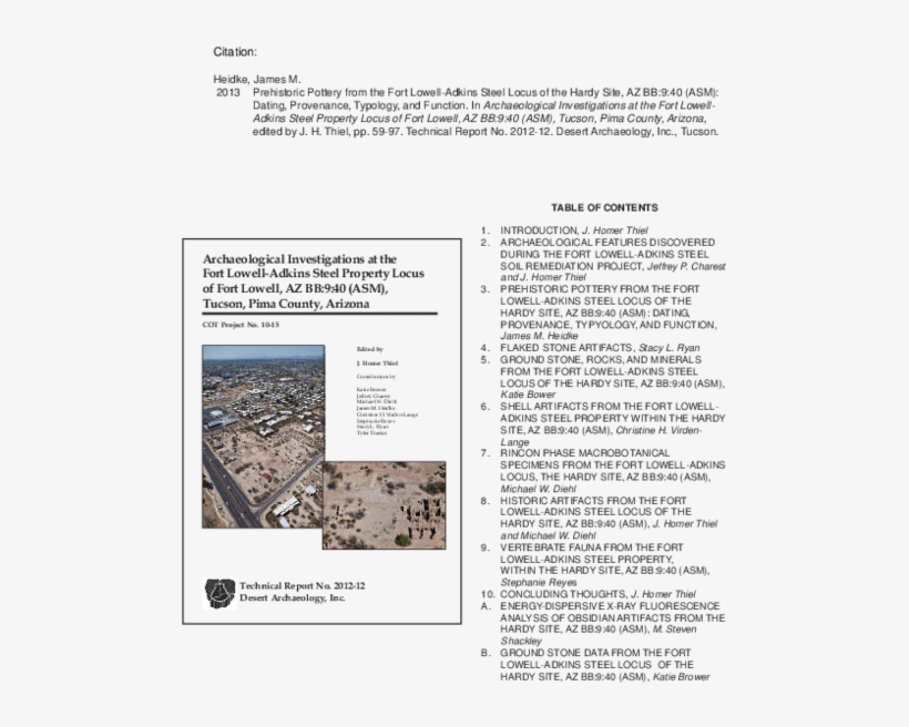 Prehistoric Pottery From The Fort Lowell-adkins Steel - Paper, transparent png download