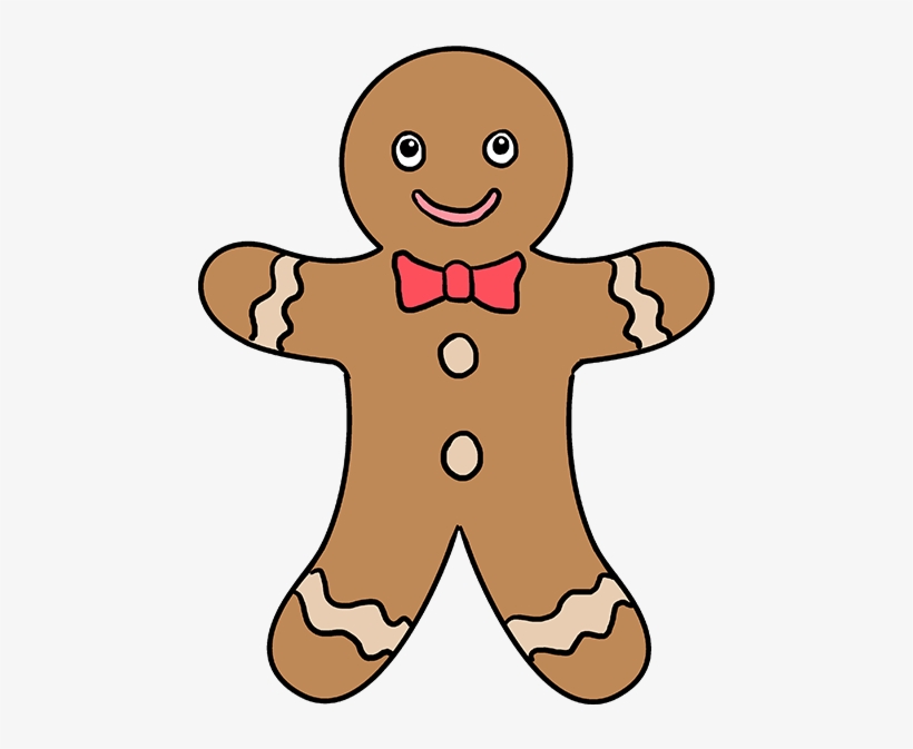 How To Draw Gingerbread Man Draw A Gingerbread Man Step Png