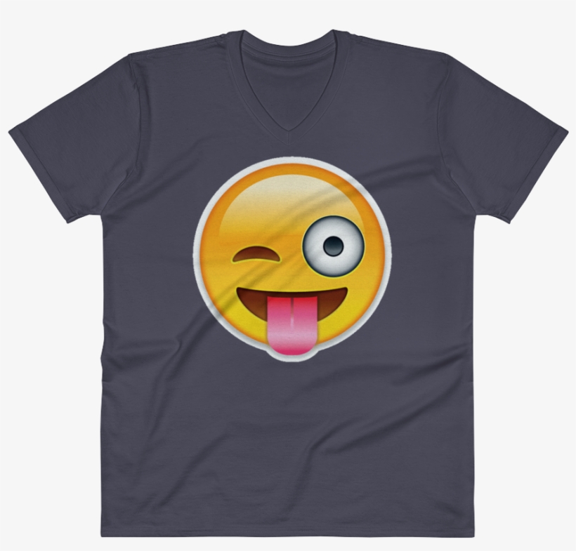 Men's Emoji V Neck - T-shirt, transparent png download