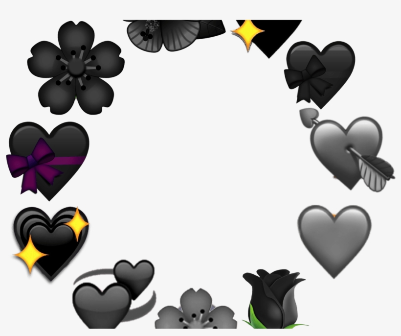 Black And White Flower Emoji Wwwtopsimagescom - Heart, transparent png download