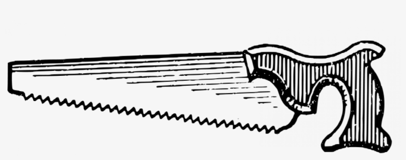 Vector Illustraties Van Handzaag - Drawing Of Hand Saw, transparent png download
