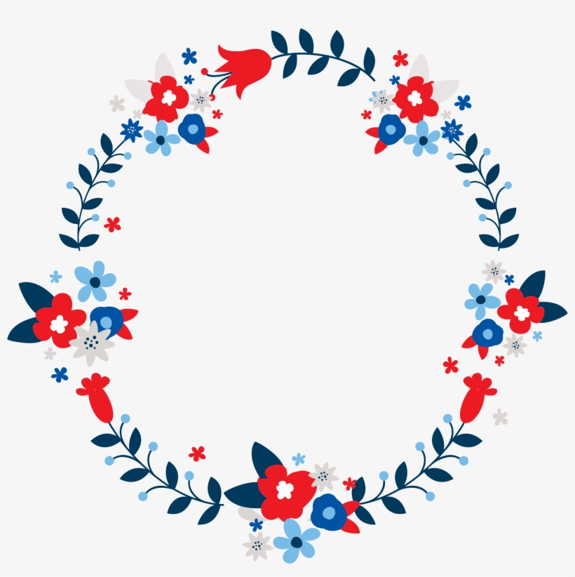 Big Image - Clipart Floral Wreath, transparent png download