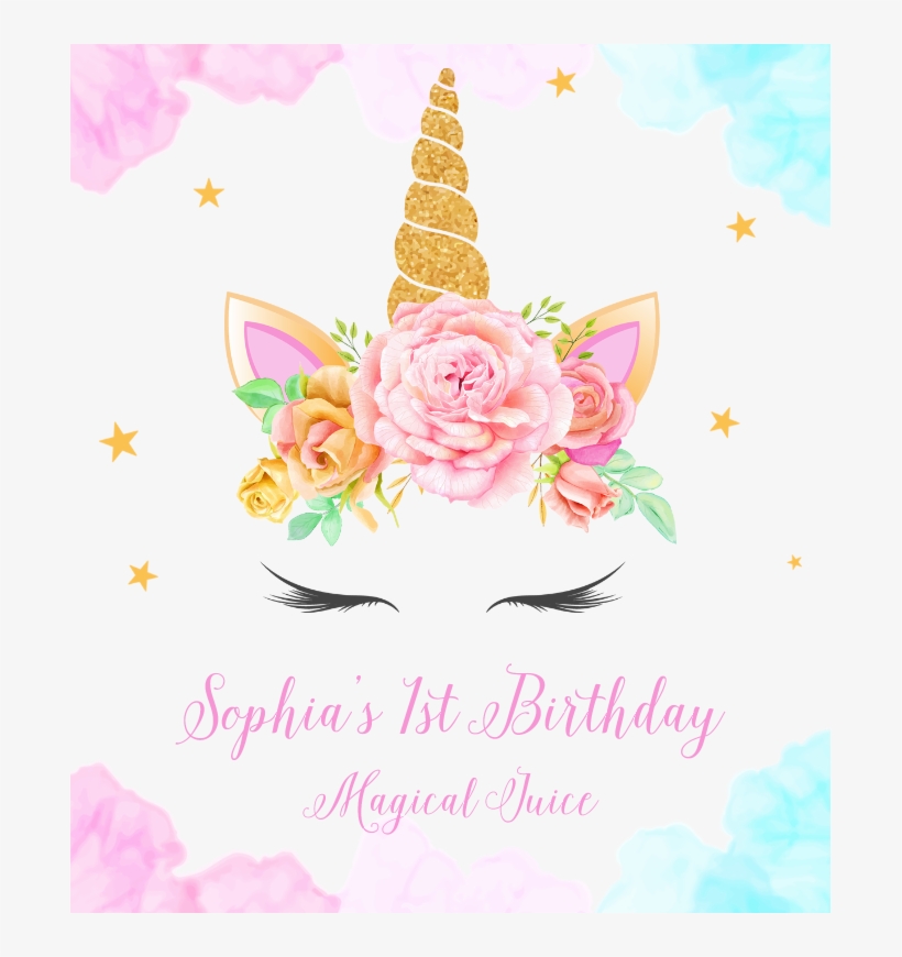 Floral Wreath Unicorn - Unicorn Theme Backdrop, transparent png download